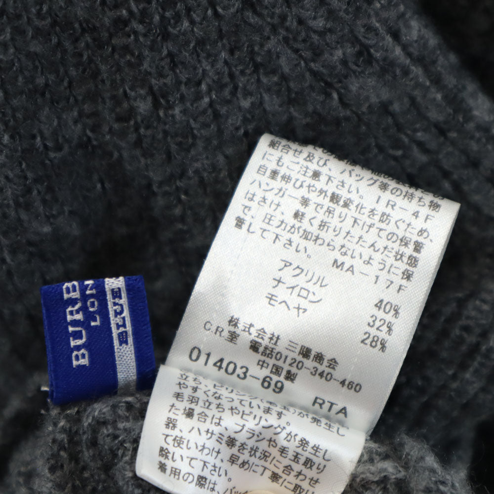 バーバリーブルーレーベル 三陽商会 長袖 Vネック ニットカーディガン 38 グレー BURBERRY BLUE LABEL レディース