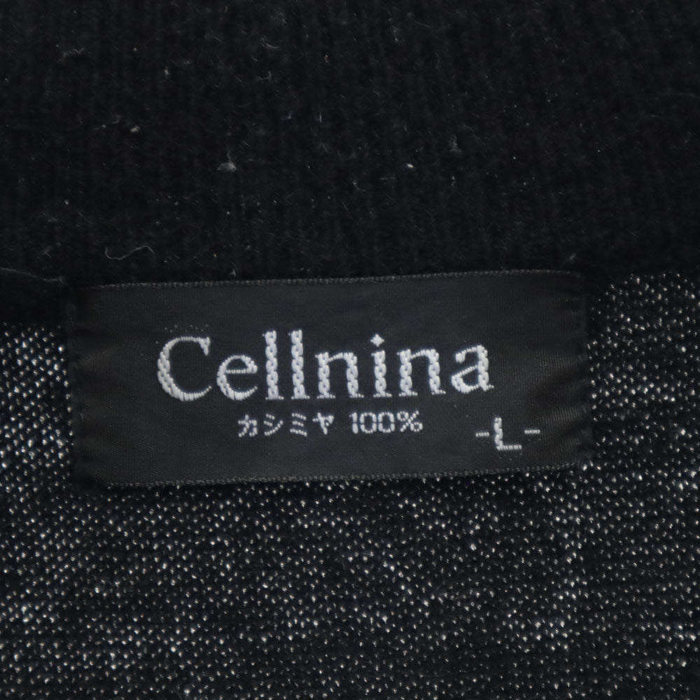 セルニーナ カシミヤ100％ 長袖 セーター L ブラック Cellnina ニット メンズ