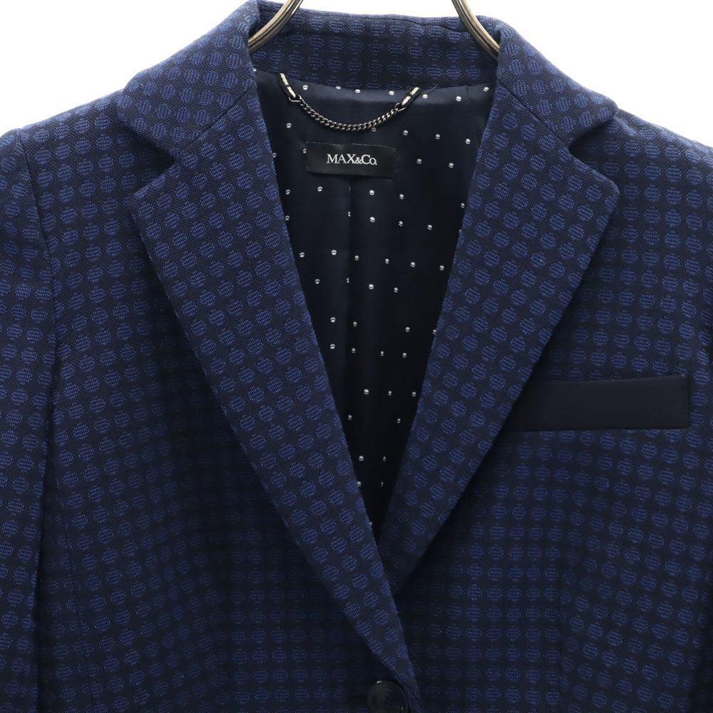 マックスアンドコー 総柄 テーラードジャケット 38 ネイビー MAX&CO ブレザー レディース