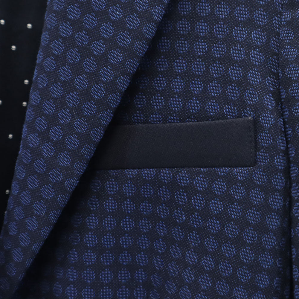 マックスアンドコー 総柄 テーラードジャケット 38 ネイビー MAX&CO ブレザー レディース