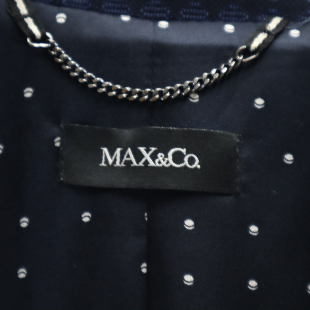 マックスアンドコー 総柄 テーラードジャケット 38 ネイビー MAX&CO ブレザー レディース