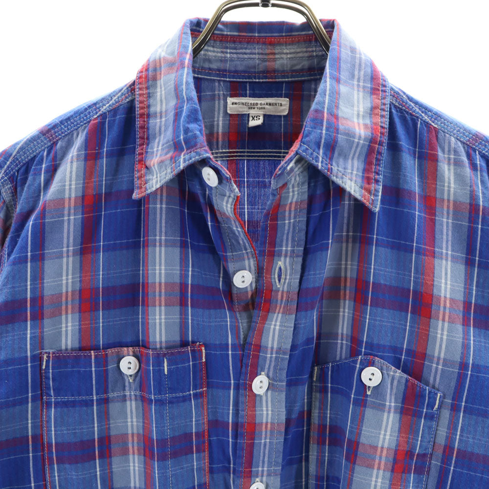 ENGINEERED GARMENTS エンジニアドガーメンツ USA製 チェック柄 長袖 シャツ XS ブルー系 メンズ