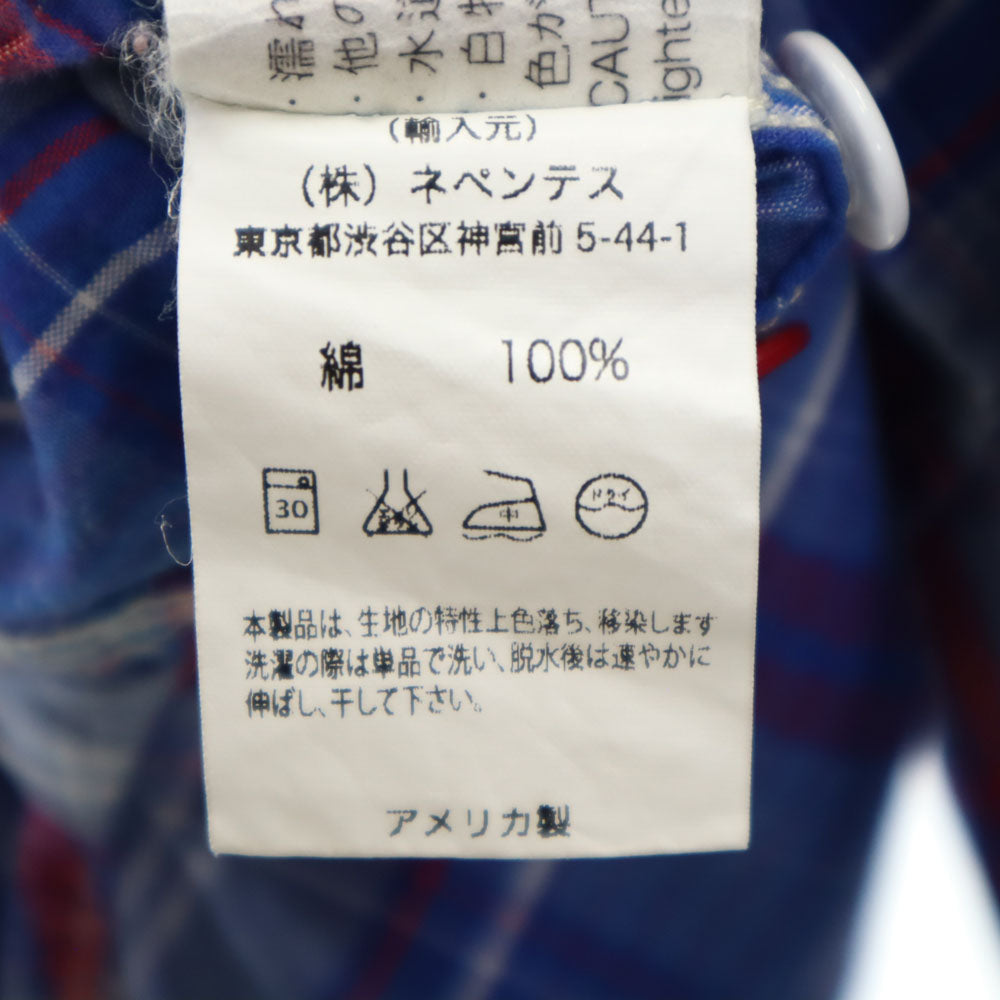 ENGINEERED GARMENTS エンジニアドガーメンツ USA製 チェック柄 長袖 シャツ XS ブルー系 メンズ