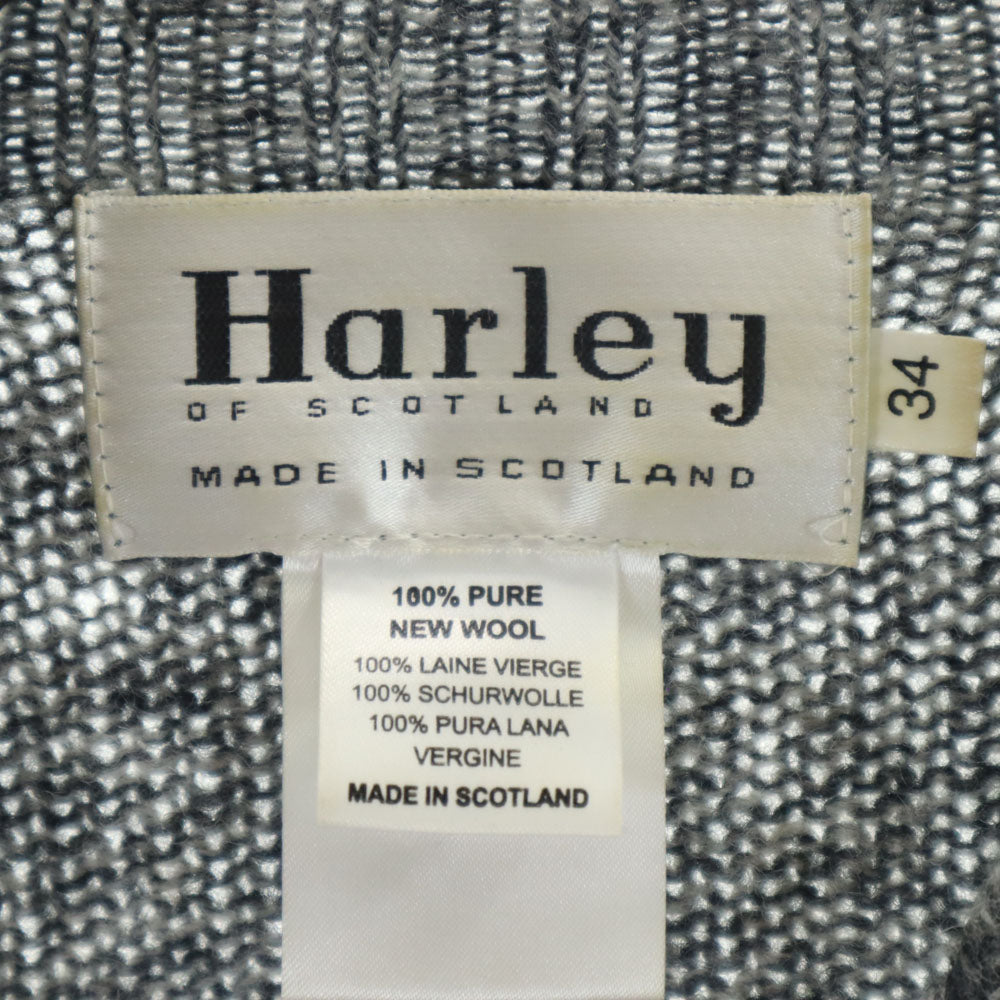 Harley of Scotland ハーレーオブスコットランド 長袖 ウール セーター 34 グレー ニット レディース