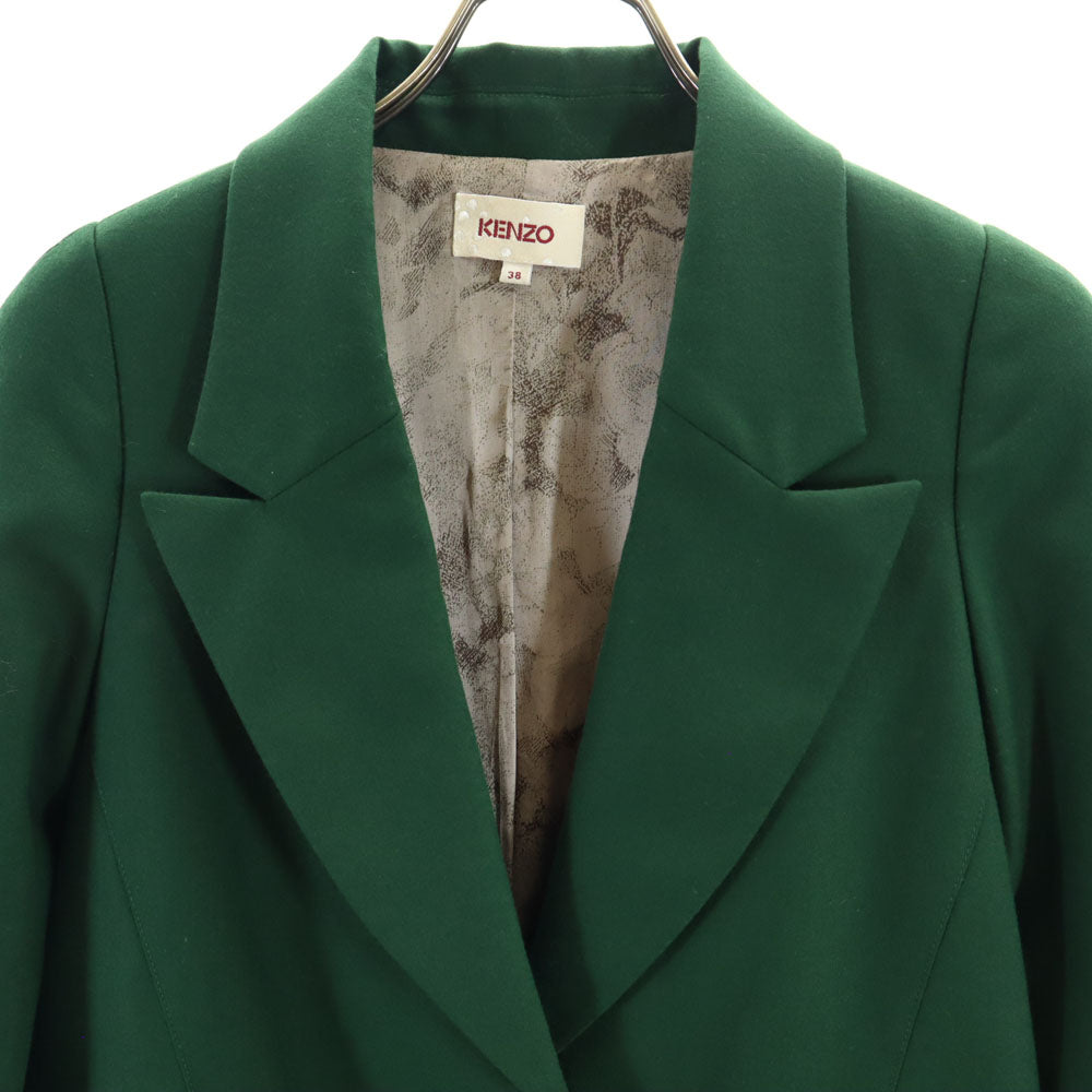 ケンゾー ウール テーラードジャケット 38 グリーン KENZO ブレザー レディース