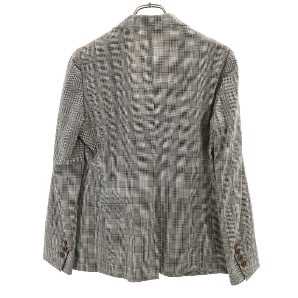 ラルディーニ イタリア製 グレンチェック テーラードジャケット 42 グレー LARDINI ブレザー レディース