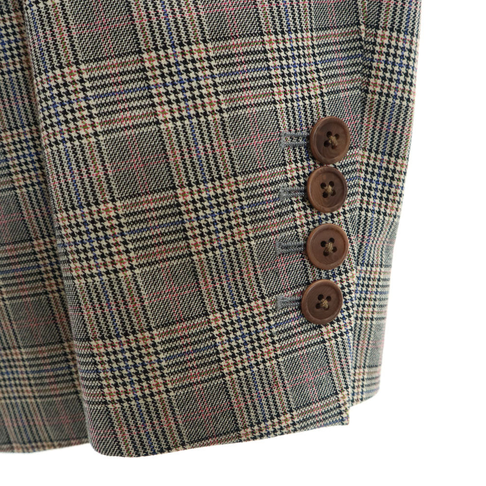 ラルディーニ イタリア製 グレンチェック テーラードジャケット 42 グレー LARDINI ブレザー レディース