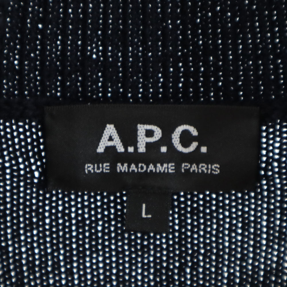 アーペーセー 長袖 タートルネック セーター L ネイビー A.P.C. ニット メンズ