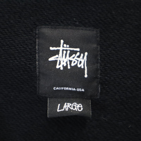 ステューシー 総柄 長袖 スウェット ジップパーカー L ブラック STUSSY メンズ