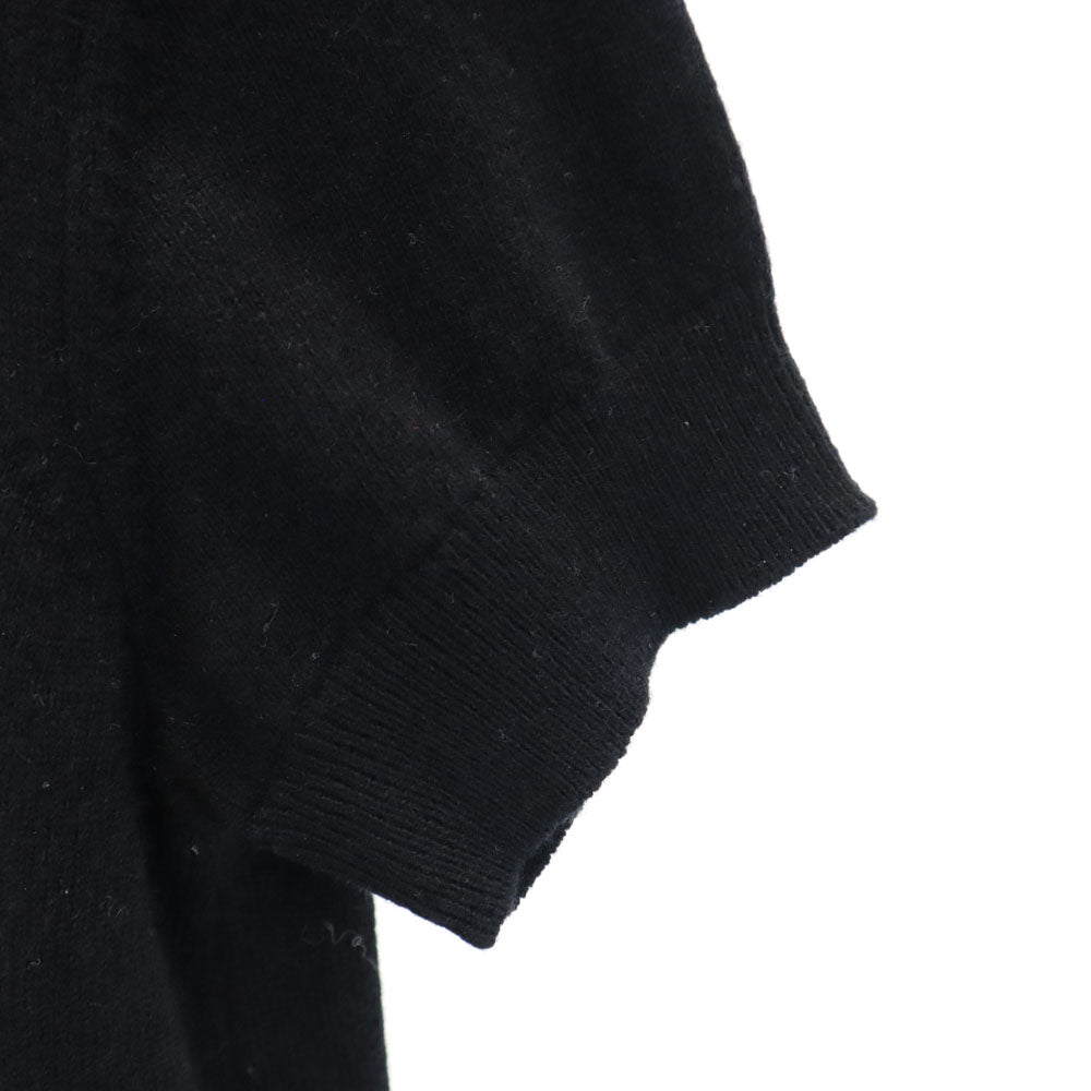 HERMES エルメス カシミヤ100％ 半袖 セーター 34/S ブラック PARIS ニット レディース
