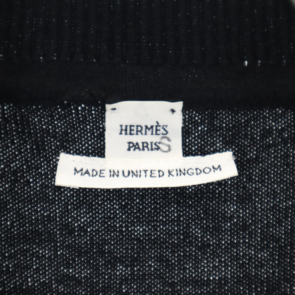 HERMES エルメス カシミヤ100％ 半袖 セーター 34/S ブラック PARIS ニット レディース