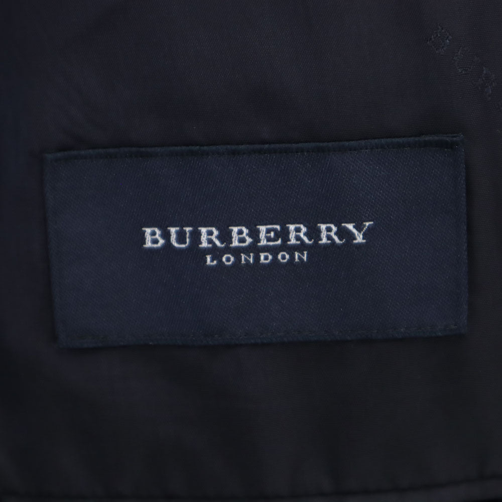 バーバリー 三陽商会 日本製 ウール ストライプ柄 テーラードジャケット AB6 ネイビー BURBERRY メンズ