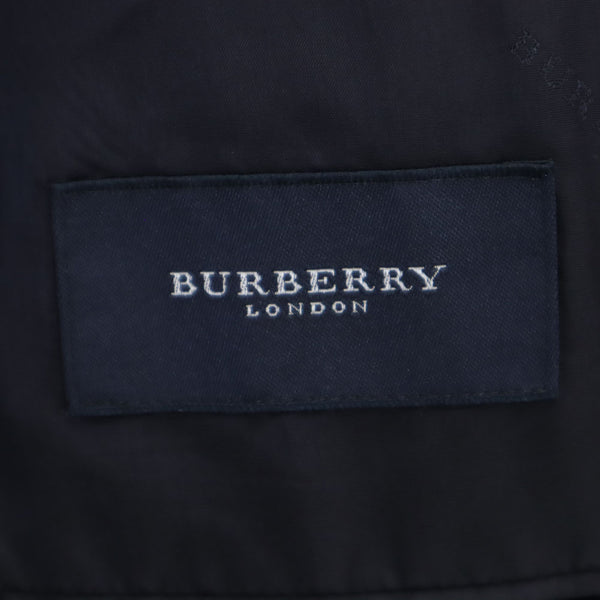 バーバリー 三陽商会 日本製 ウール ストライプ柄 テーラードジャケット AB6 ネイビー BURBERRY メンズ