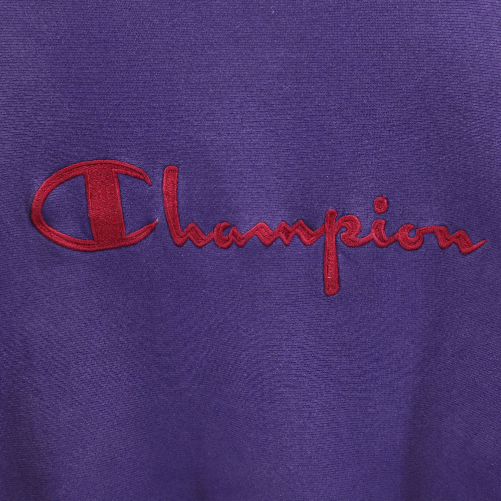 Champion チャンピオン 90s オールド 刺繍タグ 7分袖 リバースウィーブ スウェット トレーナー M パープル レディース