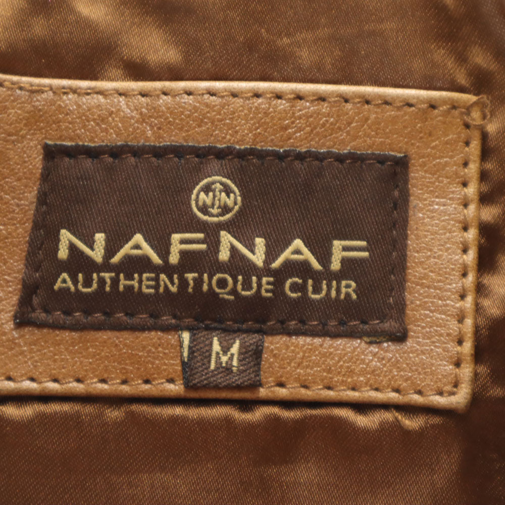 NAF NAF ナフナフ バッファロー レザージャケット M ブラウン レディース