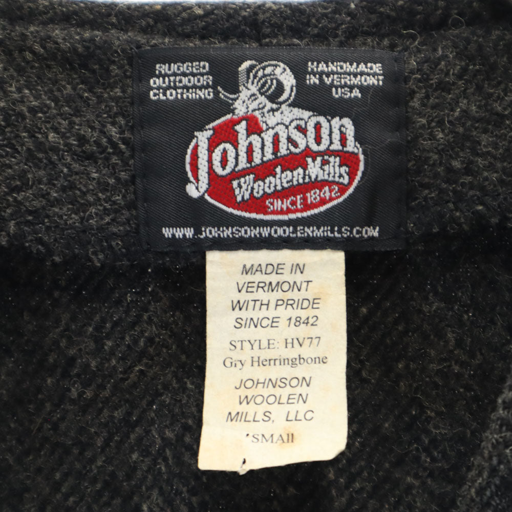 ジョンソンウーレンミルズ ウール ベスト S チャコールグレー Johnson Woolen Mills メンズ