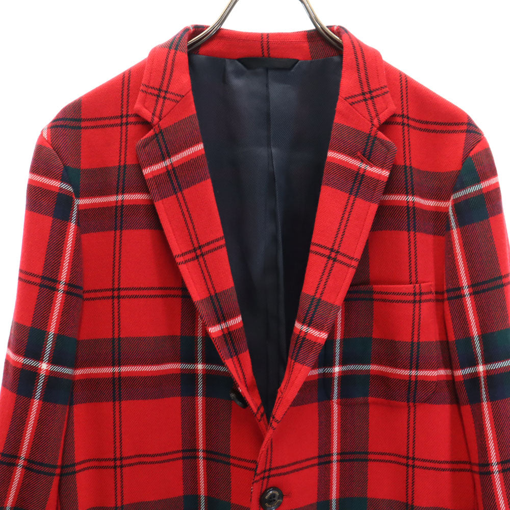 パーリーゲイツ ウール チェック柄 ゴルフ スーツ 上下 セットアップ 4 レッド PEARLY GATES カジュアル GOLF メンズ