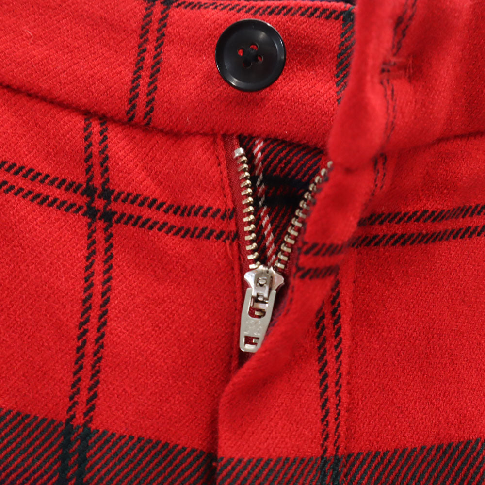 パーリーゲイツ ウール チェック柄 ゴルフ スーツ 上下 セットアップ 4 レッド PEARLY GATES カジュアル GOLF メンズ