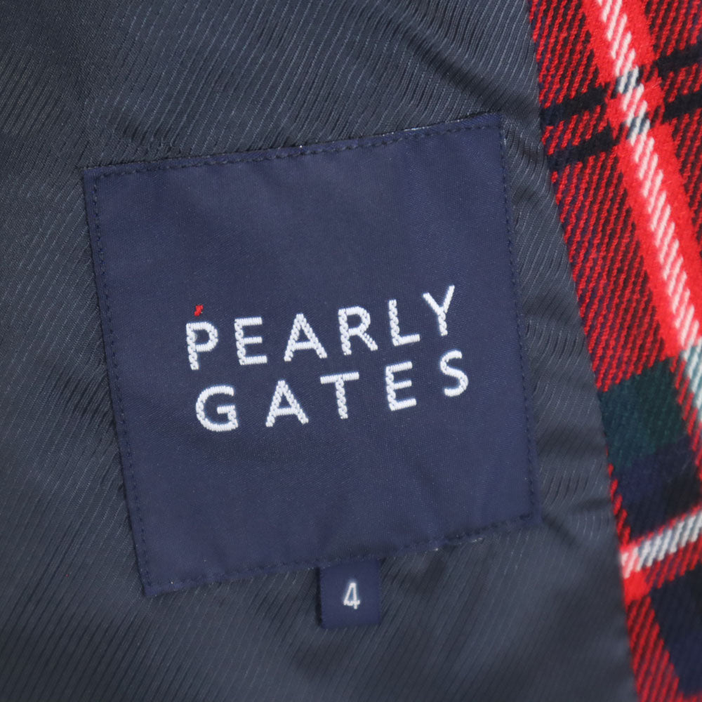 パーリーゲイツ ウール チェック柄 ゴルフ スーツ 上下 セットアップ 4 レッド PEARLY GATES カジュアル GOLF メンズ
