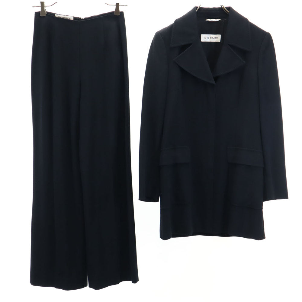 SPORTMAX スポーツマックス イタリア製 カジュアル パンツスーツ 上下 セットアップ 38 濃紺 レディース