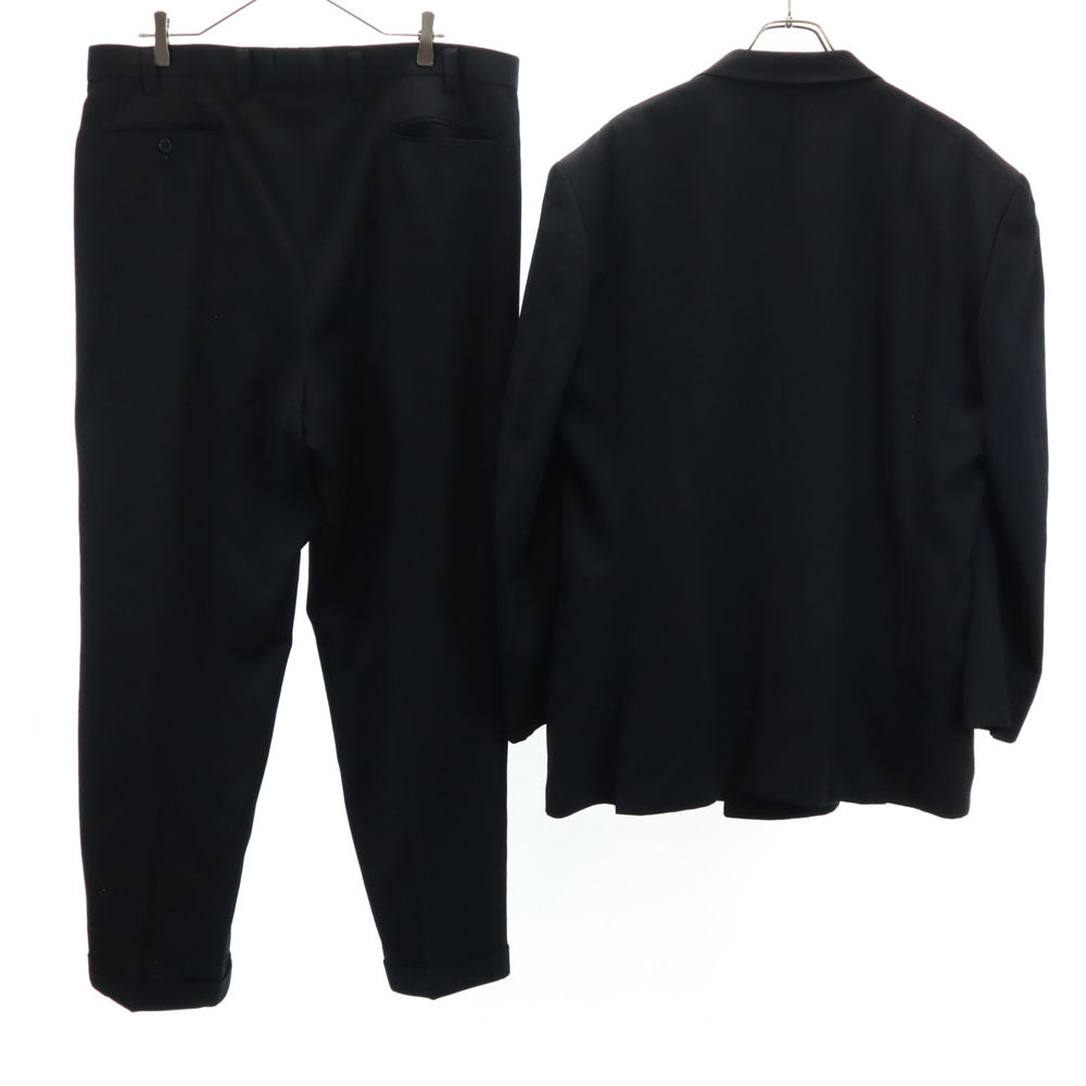 モルトブラボー ジャンニ・ヴェルサーチ生地 ダブル スーツ 上下 セットアップ チャコールブラック ｘ GIANNI VERSACE メンズ