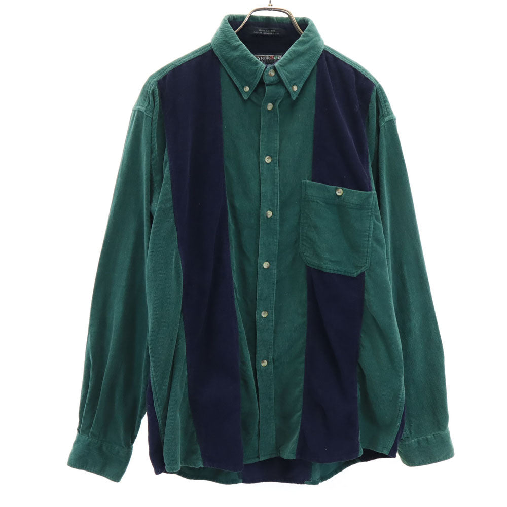 ウィンブルック 90s オールド 長袖 コーデュロイ ボタンダウンシャツ M グリーン メンズ
