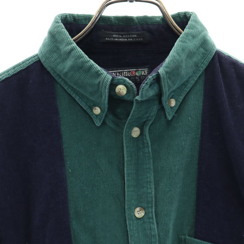 ウィンブルック 90s オールド 長袖 コーデュロイ ボタンダウンシャツ M グリーン メンズ