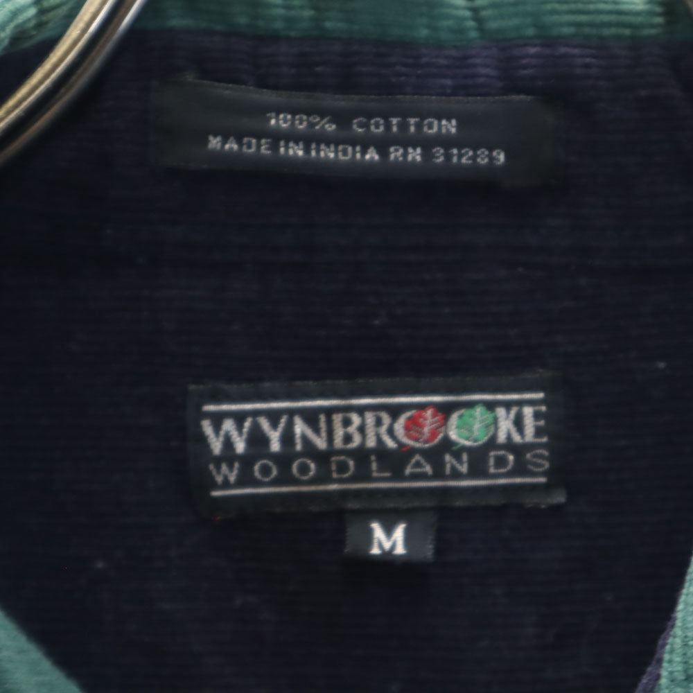 ウィンブルック 90s オールド 長袖 コーデュロイ ボタンダウンシャツ M グリーン WYNBROOKE WOODLANDS メンズ