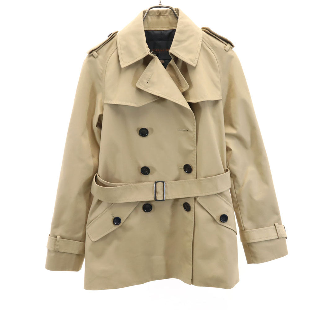 コーチ F86050 ソリッドショート トレンチコート XS ベージュ COACH レディース