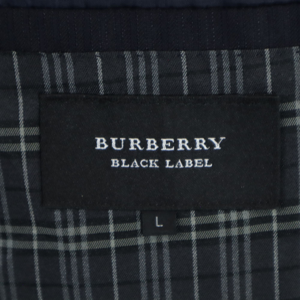 バーバリーブラックレーベル 三陽商会 ストライプ柄 テーラードジャケット L ネイビー BURBERRY BLACK LABEL ブレザー メンズ