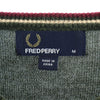 フレッドペリー 長袖 Vネック セーター M カーキ FRED PERRY ニット メンズ