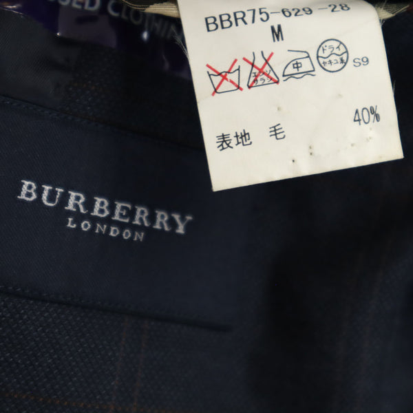 バーバリーロンドン チェック柄 テーラードジャケット M ネイビー BURBERRY LONDON ブレザー メンズ