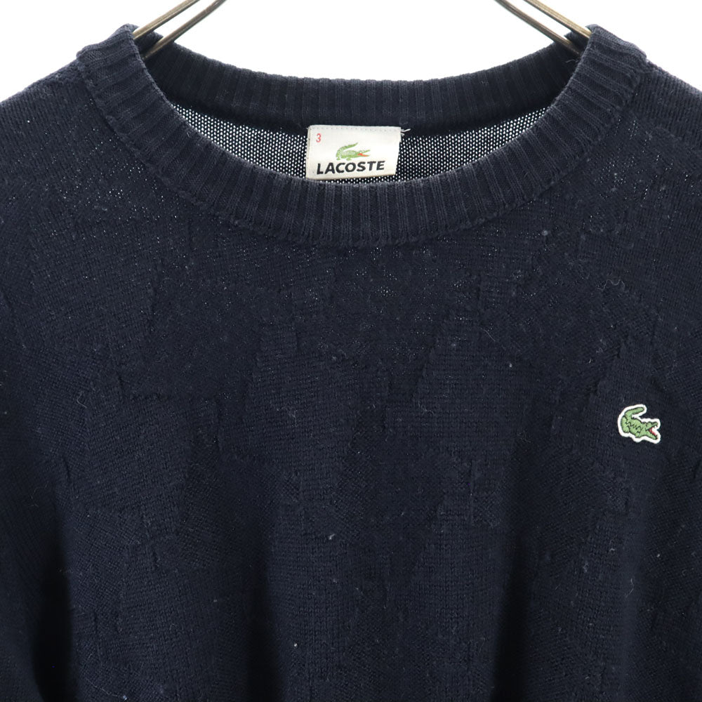 ラコステ ウール 日本製 長袖 セーター 3 ブラック LACOSTE ニット メンズ