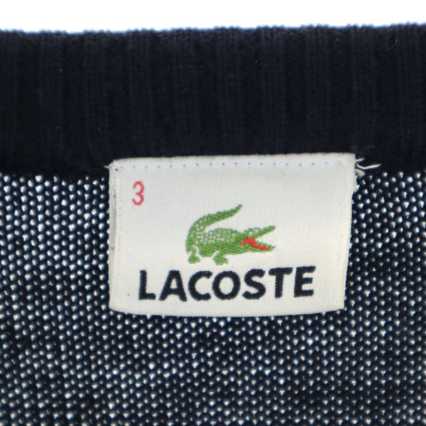 ラコステ ウール 日本製 長袖 セーター 3 ブラック LACOSTE ニット メンズ