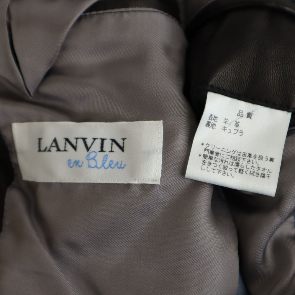 ランバンオンブルー 日本製 レザージャケット 50 ブラック LANVIN en Bleu メンズ