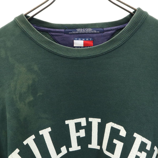 トミーヒルフィガー 90s オールド フラッグタグ 長袖 スウェット トレーナー M グリーン TOMMY HILFIGER 裏起毛 メンズ