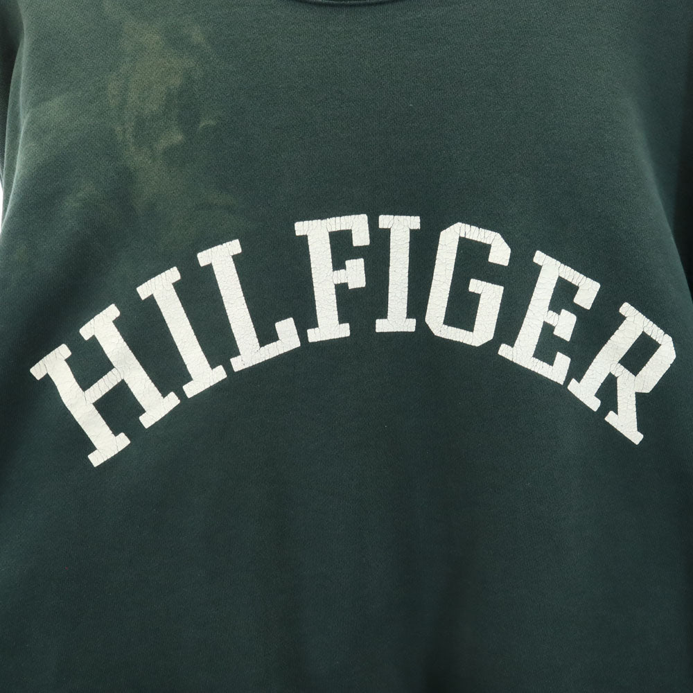 トミーヒルフィガー 90s オールド フラッグタグ 長袖 スウェット トレーナー M グリーン TOMMY HILFIGER 裏起毛 メンズ