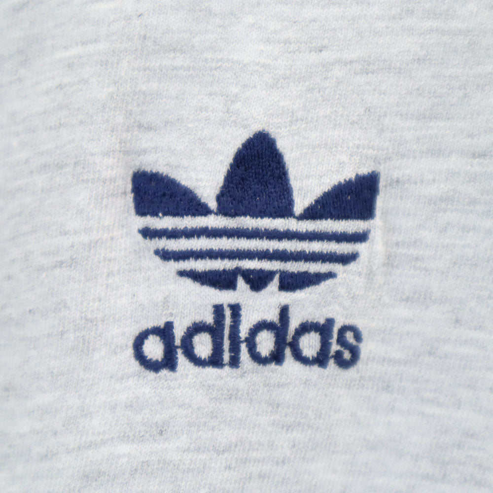 アディダス 80s デサント製 ヴィンテージ トレフォイルロゴ 長袖 Tシャツ M-L グレー adidas ロンT メンズ