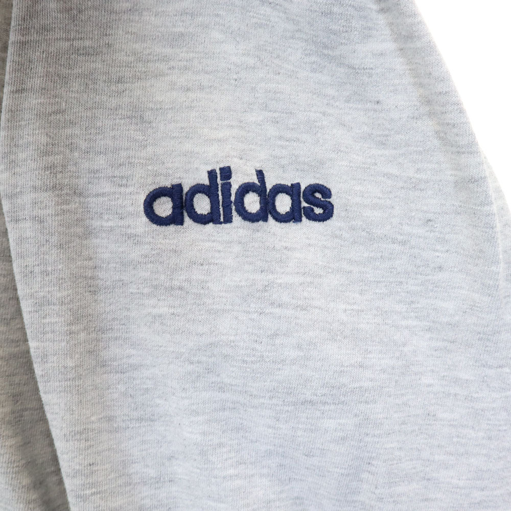 アディダス 80s デサント製 ヴィンテージ トレフォイルロゴ 長袖 Tシャツ M-L グレー adidas ロンT メンズ