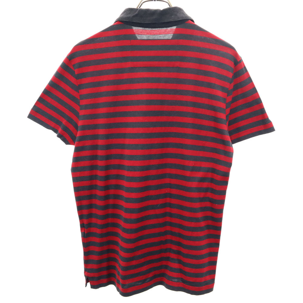 LOUIS VUITTON ルイヴィトン ボーダー柄 半袖 ポロシャツ S チャコールグレー 他 メンズ