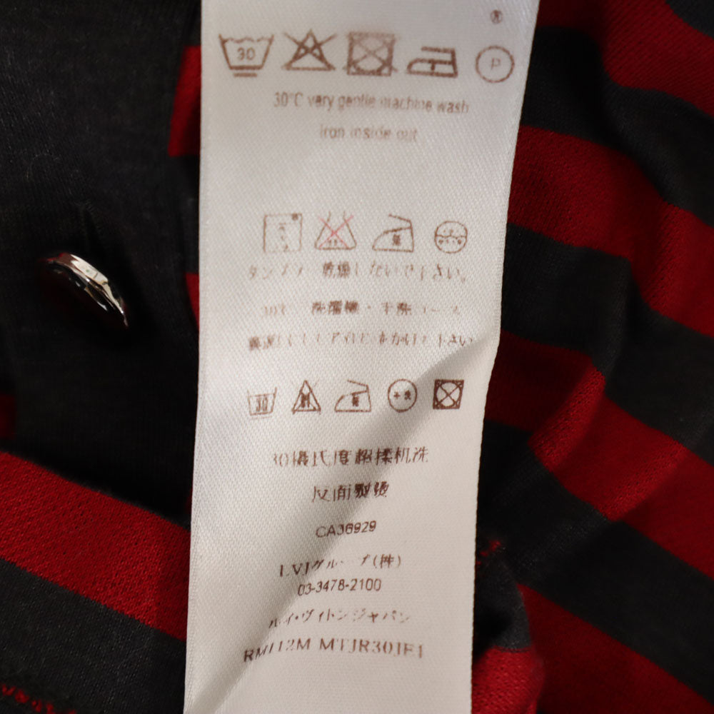 LOUIS VUITTON ルイヴィトン ボーダー柄 半袖 ポロシャツ S チャコールグレー 他 メンズ