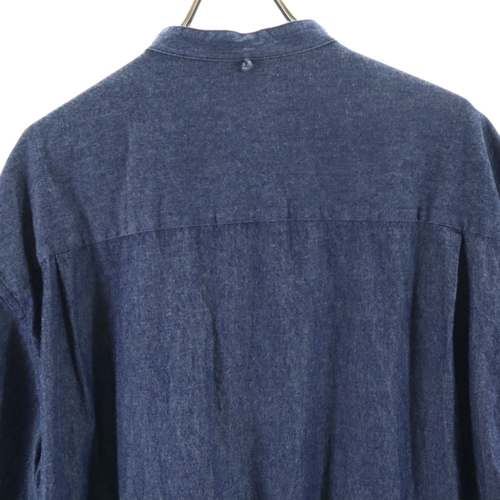 ビーミング 半袖 ワイドフィット バンドカラー デニムシャツ L ネイビー B:MING by BEAMS メンズ