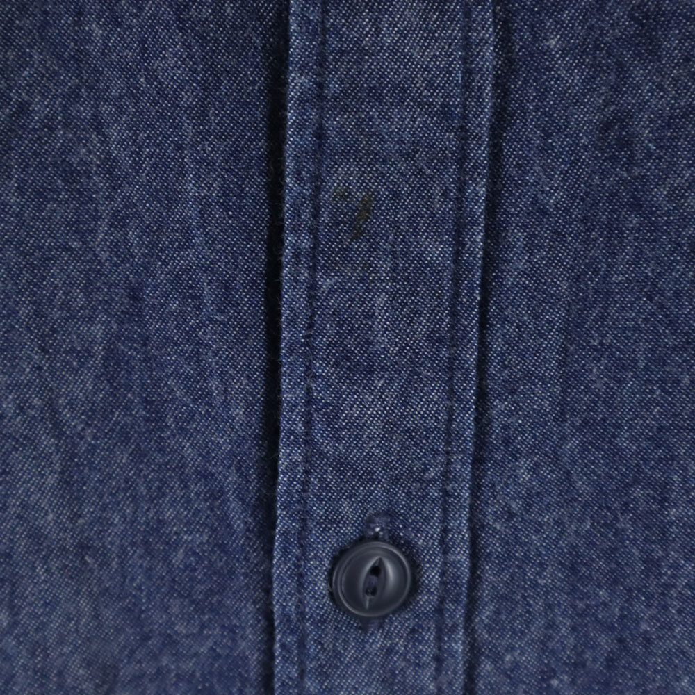 ビーミング 半袖 ワイドフィット バンドカラー デニムシャツ L ネイビー B:MING by BEAMS メンズ