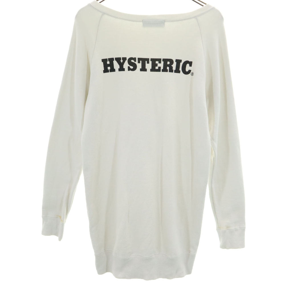 PLAYBOY プレイボーイ ヒステリックグラマー 日本製 プリント 長袖 スウェット トレーナー ワンピース FREE ホワイト系 HYSTERIC GLAMOUR レディース