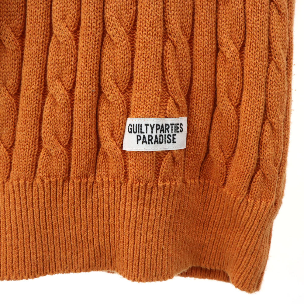 The Guilty Parties ギルティーパーティーズ 日本製 長袖 セーター M オレンジ ワコマリア ケーブルニット メンズ
