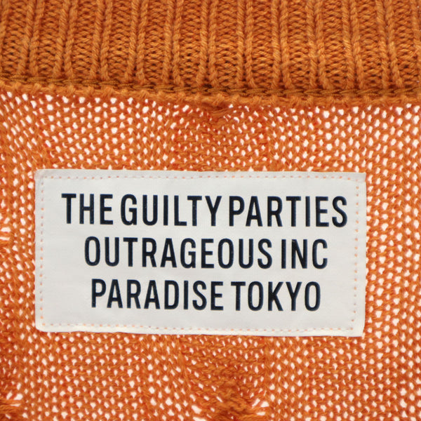 ギルティーパーティーズ 日本製 長袖 セーター M オレンジ The Guilty Parties ワコマリア ケーブルニット メンズ