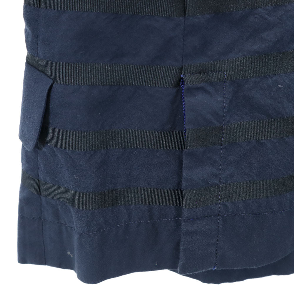 sacai luck サカイラック 日本製 ボーダー柄 ニット切替 ダブル ブレザー 1 ネイビー アンコン レディース