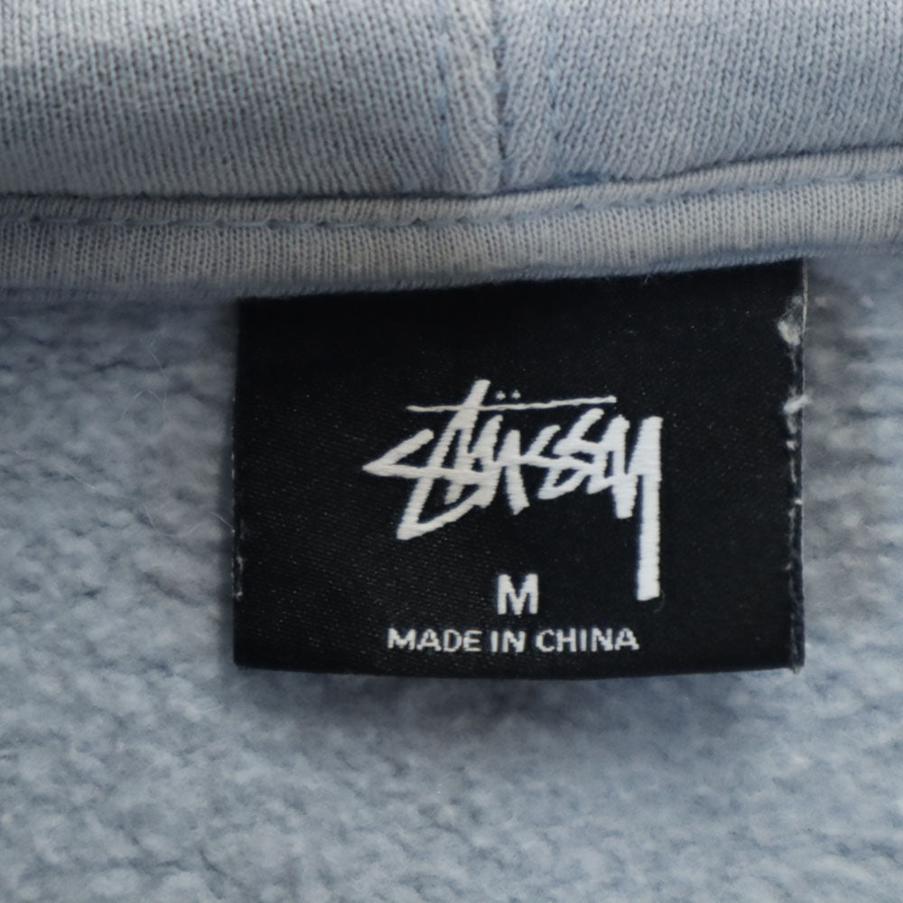 ステューシー 長袖 パーカー M ブルー STUSSY 裏起毛 メンズ