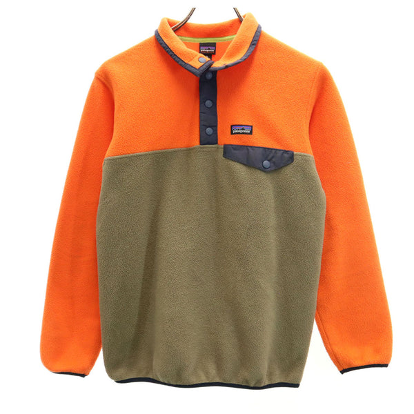 パタゴニア 65571 長袖 フリースジャケット XL オレンジ patagonia プルオーバー ハーフボタン キッズ