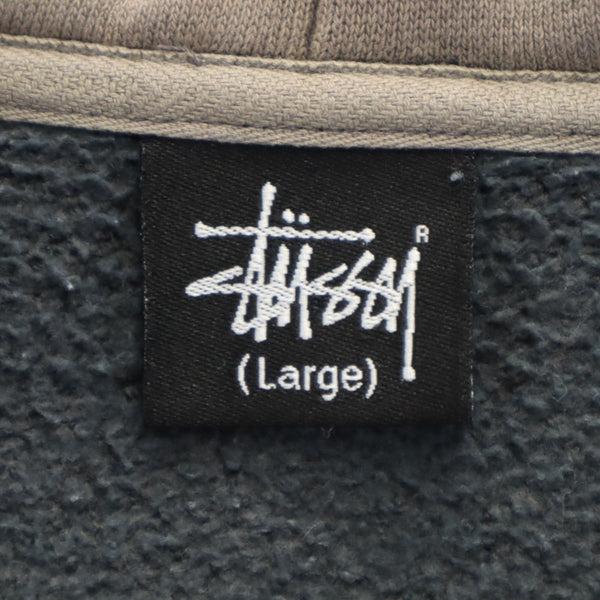 ステューシー 長袖 スウェット ジップパーカー L グレー STUSSY 裏起毛 メンズ